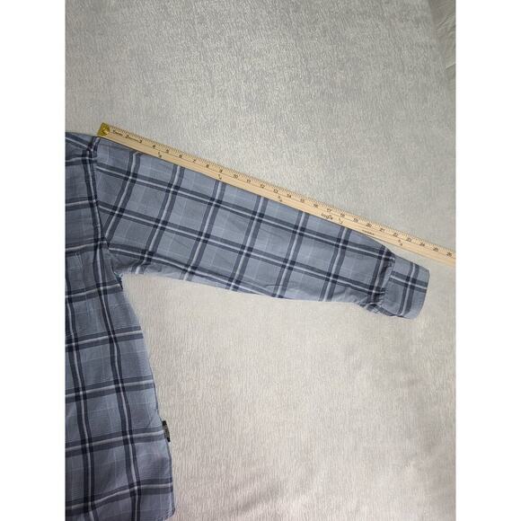 Burnside men's dress shirt blue plaid Size medium Lightweight Preppy Lumberjack - Picture 5 of 9